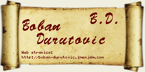 Boban Durutović vizit kartica